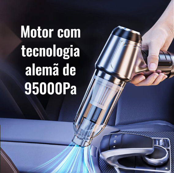 Aspirador de pó sem fio para carro, sucção forte, vácuo automático portátil, uso duplo para casa e carro, mini eletrodoméstico, 95000Pa